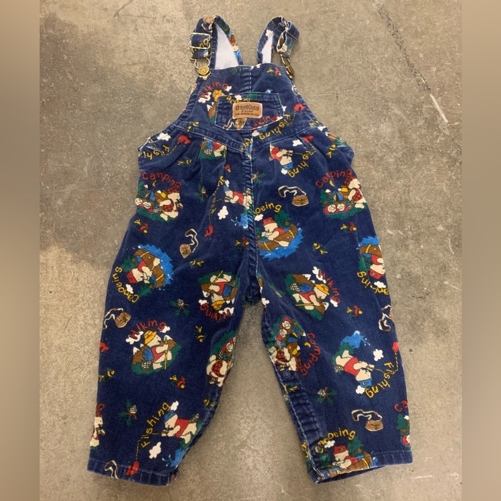OshKosh‎ B'gosh vestbak vintage rare corduroy fishing camping Overalls